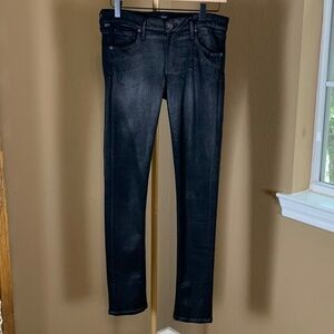 Citizens of Humanity Wax Coated Black Skinny Jeans Size 30